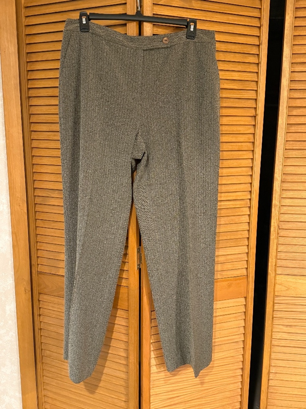 Jones New York Brown Herringbone High Rise Straight Leg Trousers Pants 16